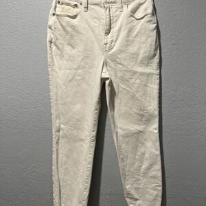 Madewell The Mom Jean High Waist Ripped Distressed Raw Hem Jeans Size 28